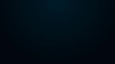 Parlayan neon hattı lolipop simgesi siyah arkaplanda izole edildi. Yemek, lezzetli bir sembol. 4K Video hareketli grafik canlandırması