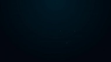 Parlayan neon hattı müzik CD çalar simgesi siyah arkaplanda izole edildi. Taşınabilir müzik cihazı. 4K Video hareketli grafik canlandırması