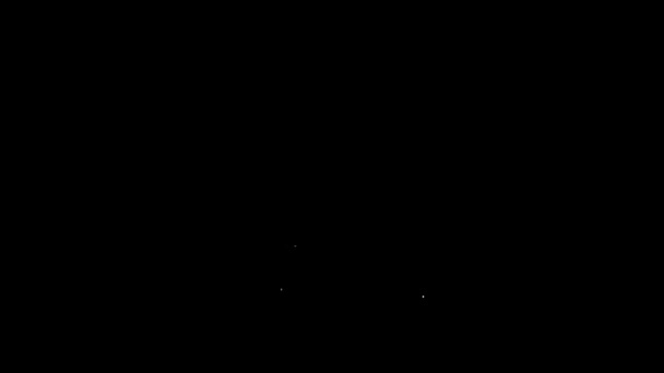 Иконка игрушки Yoyo белой линии изолирована на черном фоне. Видеографическая анимация 4K — стоковое видео