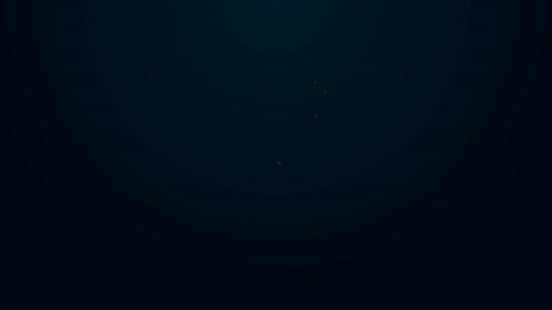 Zářící neonová čára Ikona Lízátka izolovaná na černém pozadí. Jídlo, výborný symbol. Grafická animace pohybu videa 4K — Stock video