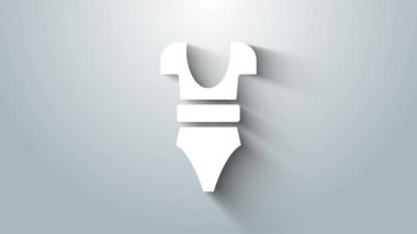 Gri arkaplanda beyaz mayo ikonu izole edildi. 4K Video hareketli grafik canlandırması