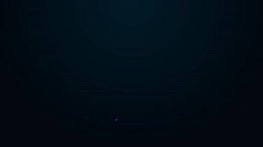 Parlayan neon çizgisi. Siyah arka planda izole edilmiş bira ikonu. 4K Video hareketli grafik canlandırması