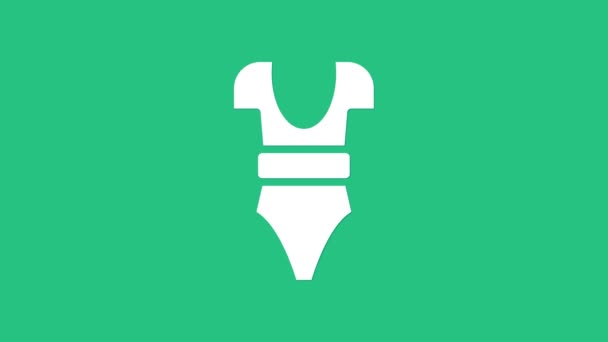 Icône de maillot de bain blanc isolé sur fond vert. Animation graphique de mouvement vidéo 4K — Video