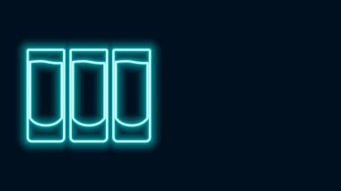 Parlayan neon çizgisi. Siyah arkaplanda cam ikonu izole edilmiş. 4K Video hareketli grafik canlandırması