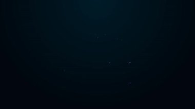 Parlayan neon hattı cinayet ikonu siyah arkaplanda izole edildi. Vücut, kanama, ceset, kanayan ikon. Suç mahalli kavramı. 4K Video hareketli grafik canlandırması