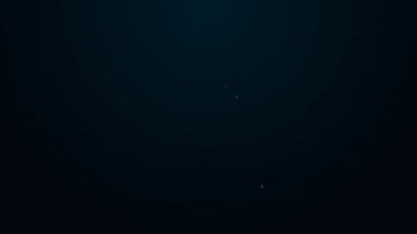 Parlayan neon hattı Hırsız maskesi simgesi siyah arkaplanda izole edildi. Haydut maskesi, suçlu adam. 4K Video hareketli grafik canlandırması