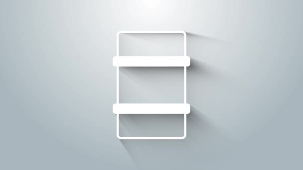 Піктограма пивного ящика White Metal ізольована на сірому фоні. 4K Відео рух графічна анімація — стокове відео