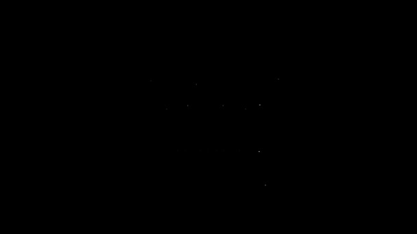 Línea blanca Icono de robo de coche aislado sobre fondo negro. Animación gráfica de vídeo 4K — Vídeo de stock