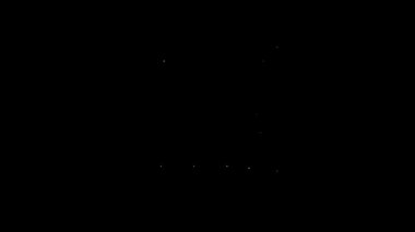 Beyaz çizgi Cezaevi pencere simgesi siyah arkaplanda izole edildi. 4K Video hareketli grafik canlandırması