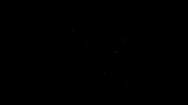 Beyaz çizgi Haydut simgesi siyah arkaplanda izole edildi. 4K Video hareketli grafik canlandırması