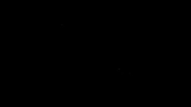 Beyaz çizgi kurşun ikonu siyah arkaplanda izole edildi. 4K Video hareketli grafik canlandırması