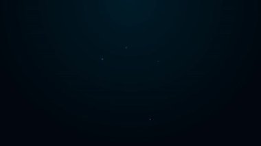 Parlayan neon çizgili cüzdan simgesi siyah arkaplanda izole edildi. Çanta ikonu. Nakit tasarruf sembolü. 4K Video hareketli grafik canlandırması