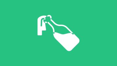 Beyaz Kokteyl Molotof simgesi yeşil arkaplanda izole edildi. 4K Video hareketli grafik canlandırması