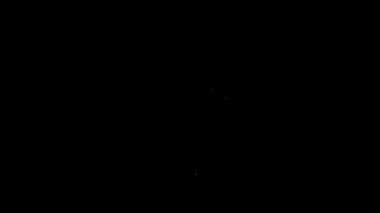 Beyaz çizgi aydınlatma simgesi siyah arkaplanda izole edildi. 4K Video hareketli grafik canlandırması