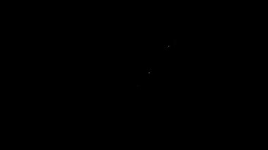 Siyah arkaplanda izole edilmiş yanıcı sıvılar için beyaz çizgi kutusu. Yağ ya da biyoyakıt, patlayıcı kimyasallar, tehlikeli maddeler. 4K Video hareketli grafik canlandırması