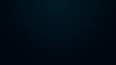 Parlayan neon hattı Hırsız maskesi simgesi siyah arkaplanda izole edildi. Haydut maskesi, suçlu adam. 4K Video hareketli grafik canlandırması