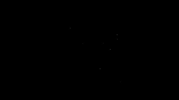 Icono Bandido de línea blanca aislado sobre fondo negro. Animación gráfica de vídeo 4K — Vídeos de Stock