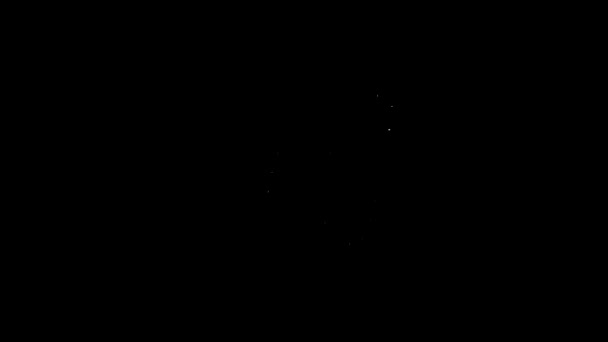 Icono Bandido de línea blanca aislado sobre fondo negro. Animación gráfica de vídeo 4K — Vídeo de stock