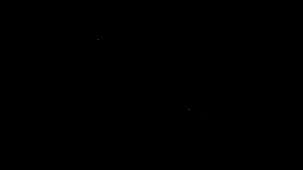 Піктограма білої лінії Куля ізольована на чорному тлі. 4K Відео рух графічна анімація — стокове відео