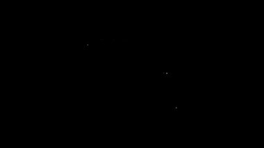 Beyaz çizgi sistem hata konsepti simgesi siyah arkaplanda izole edildi. Kod hatası konsepti. Sistemde hata var. Böcek araması. 4K Video hareketli grafik canlandırması