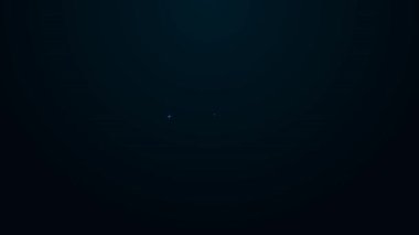 Parlayan neon hattı Udder simgesi siyah arkaplanda izole edildi. 4K Video hareketli grafik canlandırması