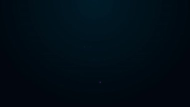 Parlayan neon hattı. Siyah arka planda izole edilmiş süt simgesi. Etiket, marka, rozet için el yazısı tasarımı. 4K Video hareketli grafik canlandırması