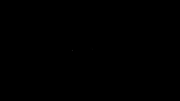Icono de Udder de línea blanca aislado sobre fondo negro. Animación gráfica de vídeo 4K — Vídeos de Stock