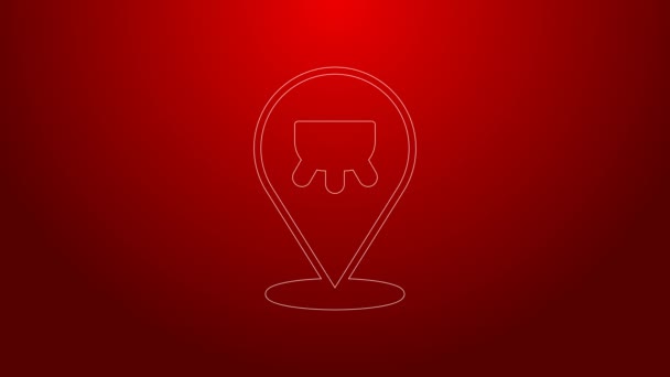 Green line Udder icon isolated on red background. 4K Video motion graphic animation — Stock Video