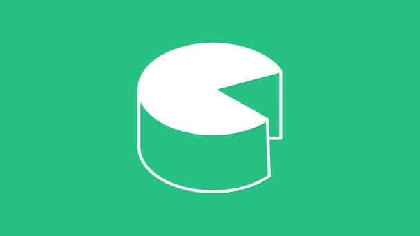 Icona Formaggio Bianco isolata su sfondo verde. Animazione grafica 4K Video motion — Video Stock
