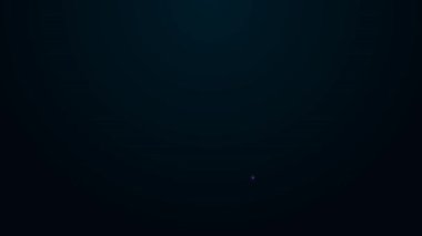 Parlayan neon hattı Udder simgesi siyah arkaplanda izole edildi. 4K Video hareketli grafik canlandırması