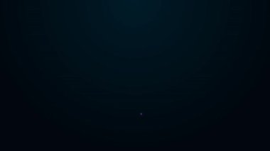 Parlayan neon hattı Udder simgesi siyah arkaplanda izole edildi. 4K Video hareketli grafik canlandırması