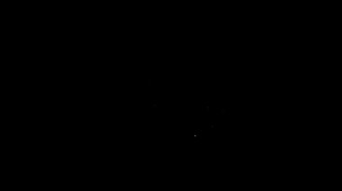 Beyaz çizgi etkisizleştirilmiş araç simgesi siyah arkaplanda izole edildi. 4K Video hareketli grafik canlandırması