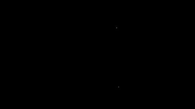 Siyah arka planda izole edilmiş beyaz çizgi engelliler için ayrılmış tuvalet. Engelli erkekler ve kadınlar tuvaleti. 4K Video hareketli grafik canlandırması