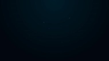 Parlayan neon çizgisi körlük simgesi siyah arkaplanda izole edildi. Kör işareti. 4K Video hareketli grafik canlandırması