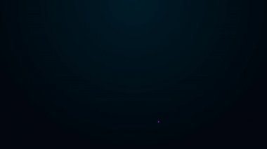 Parlayan neon çizgisi Braille simgesi siyah arkaplanda izole edildi. Finger puan topluyor. Kör ya da görme engelli insanlar için tabela yazma sistemi. 4K Video hareketli grafik canlandırması