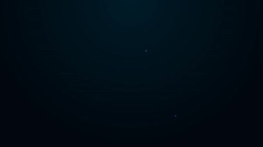 Glowing neon line Head of deaf and dumb guy icon isolated on black background. Dumbness sign. Disability concept. 4K Video motion graphic animation