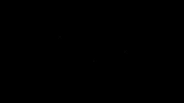 Beyaz çizgi protez bacak ikonu siyah arkaplanda izole edildi. Biyonik bacağın gelecekteki konsepti, robot mekanik bacağı. 4K Video hareketli grafik canlandırması