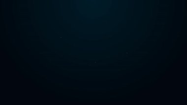 Parlayan neon hattı protez bacak ikonu siyah arkaplanda izole edildi. Biyonik bacağın gelecekteki konsepti, robot mekanik bacağı. 4K Video hareketli grafik canlandırması