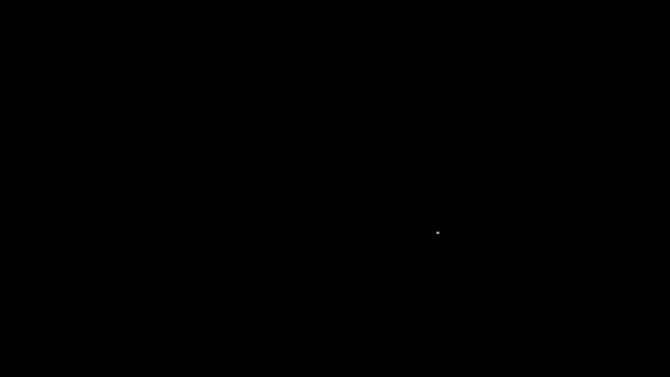 Linea bianca Latte imbottigliato confezionato in scatola di legno icona isolata su sfondo nero. Animazione grafica 4K Video motion — Video Stock