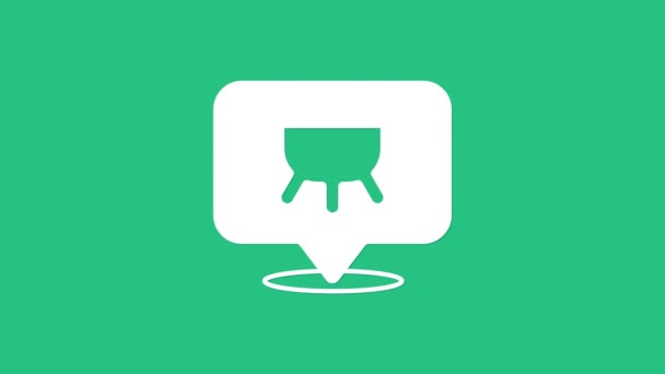 Vit Udder ikon isolerad på grön bakgrund. 4K Video motion grafisk animation — Stockvideo