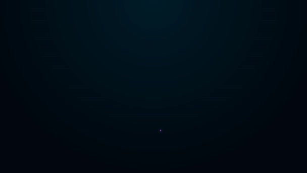 Świecąca neonowa ikona Uddera odizolowana na czarnym tle. 4K Animacja graficzna ruchu wideo — Wideo stockowe