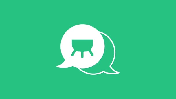 White Udder icon isolated on green background. 4K Video motion graphic animation — Stock Video