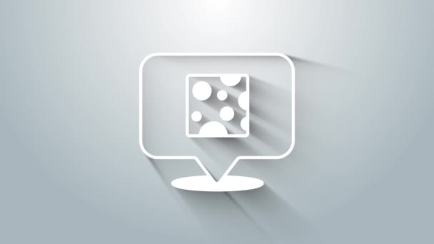 Ikona Bílého sýra izolovaná na šedém pozadí. Grafická animace pohybu videa 4K