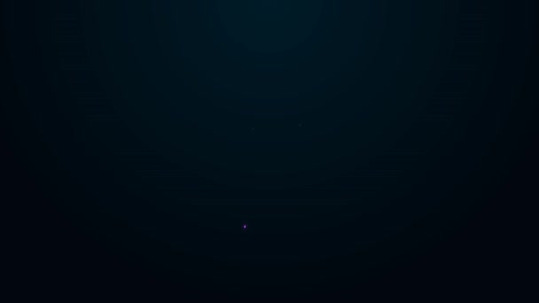 Gloeiende neon lijn Koeienkop pictogram geïsoleerd op zwarte achtergrond. 4K Video motion grafische animatie — Stockvideo