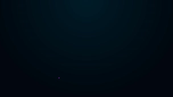 Leuchtendes Neon Line Laufband-Symbol isoliert auf schwarzem Hintergrund. 4K Video Motion Grafik Animation — Stockvideo