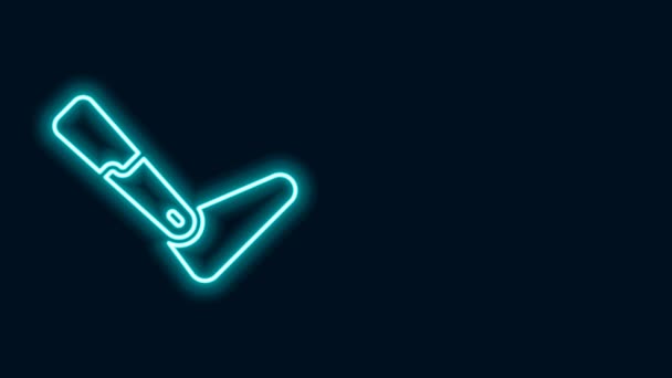 Glowing neon line Prosthesis leg icon isolated on black background. Futuristic concept of bionic leg, robotic mechanical leg. 4K Video motion graphic animation — Vídeo de Stock