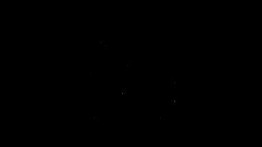 Siyah arka planda beyaz çizgi hastane yatak ikonu var. 4K Video hareketli grafik canlandırması