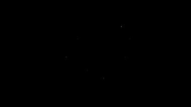 Beyaz çizgi yetişkin bezi simgesi siyah arkaplanda izole edildi. 4K Video hareketli grafik canlandırması