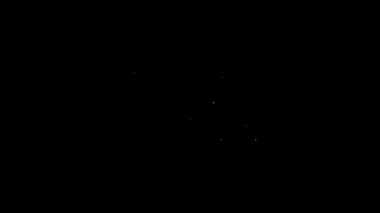 Siyah arka planda çapraz ikonu olan beyaz çizgi tıp hastanesi binası. Tıp merkezi. Sağlık hizmetleri. 4K Video hareketli grafik canlandırması