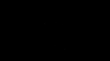 Beyaz çizgi insan kırık kemik ikonu siyah arka planda izole edilmiş. 4K Video hareketli grafik canlandırması